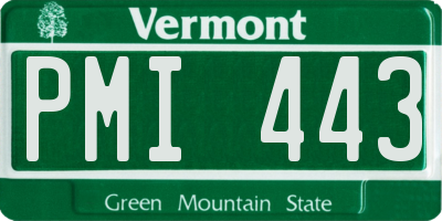 VT license plate PMI443
