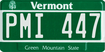 VT license plate PMI447