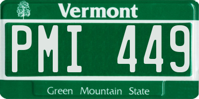 VT license plate PMI449