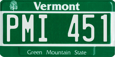 VT license plate PMI451