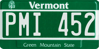 VT license plate PMI452