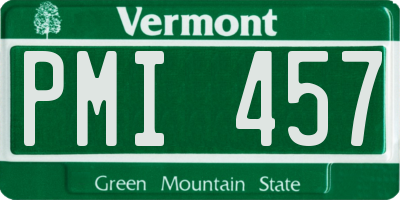 VT license plate PMI457