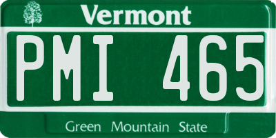 VT license plate PMI465