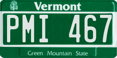 VT license plate PMI467