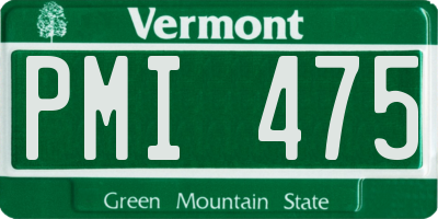 VT license plate PMI475