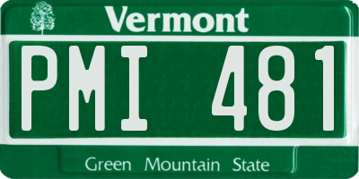 VT license plate PMI481