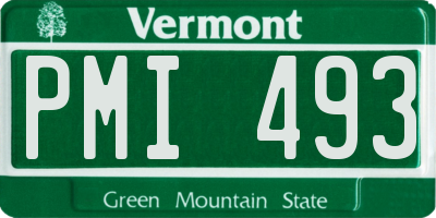 VT license plate PMI493