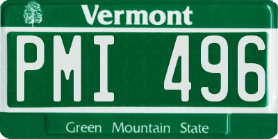 VT license plate PMI496