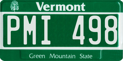 VT license plate PMI498