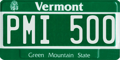 VT license plate PMI500