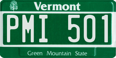 VT license plate PMI501
