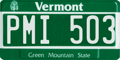 VT license plate PMI503