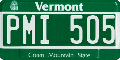 VT license plate PMI505