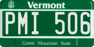 VT license plate PMI506