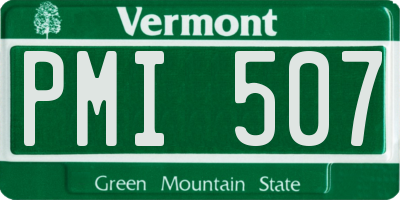 VT license plate PMI507