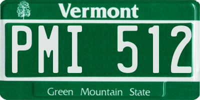VT license plate PMI512