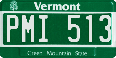 VT license plate PMI513