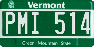 VT license plate PMI514