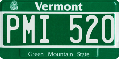 VT license plate PMI520