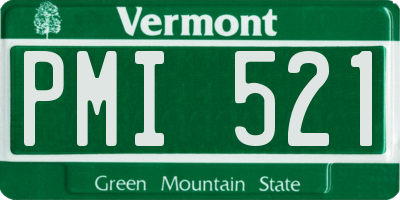 VT license plate PMI521