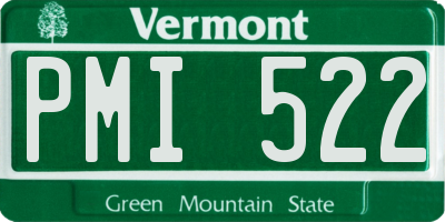 VT license plate PMI522