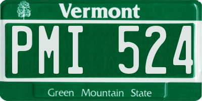 VT license plate PMI524