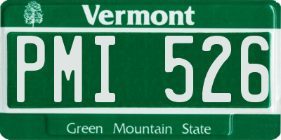 VT license plate PMI526