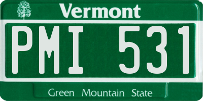 VT license plate PMI531