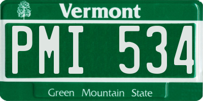 VT license plate PMI534