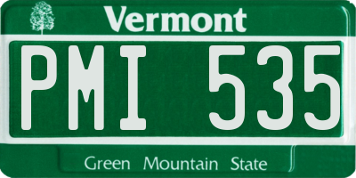 VT license plate PMI535