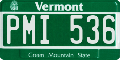 VT license plate PMI536