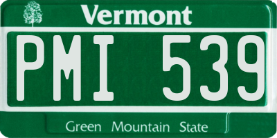 VT license plate PMI539