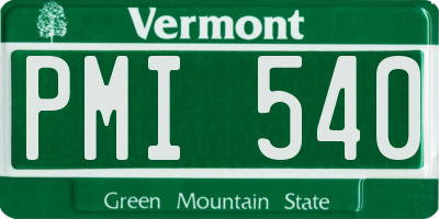 VT license plate PMI540
