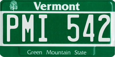 VT license plate PMI542