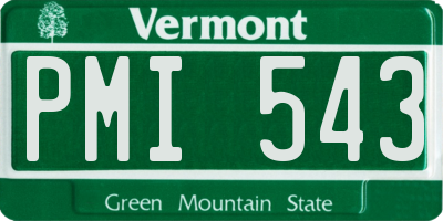 VT license plate PMI543