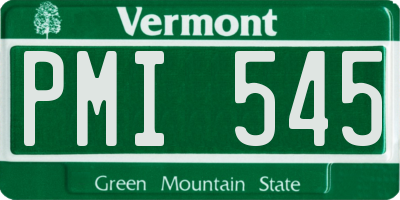 VT license plate PMI545
