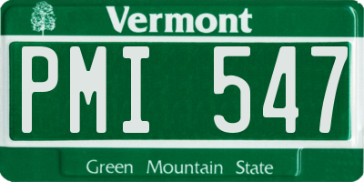 VT license plate PMI547
