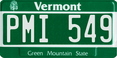 VT license plate PMI549