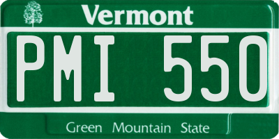VT license plate PMI550