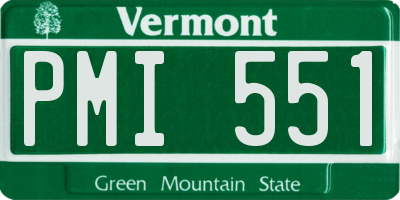 VT license plate PMI551