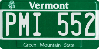VT license plate PMI552