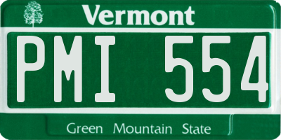 VT license plate PMI554