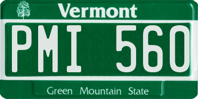 VT license plate PMI560