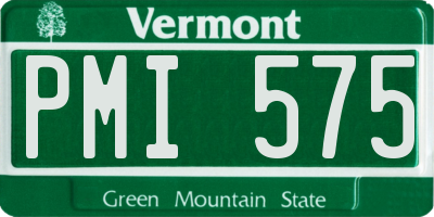 VT license plate PMI575