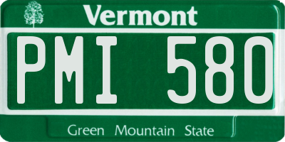 VT license plate PMI580