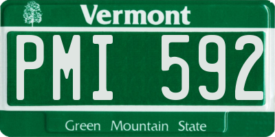 VT license plate PMI592