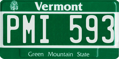 VT license plate PMI593
