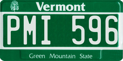 VT license plate PMI596