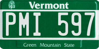 VT license plate PMI597