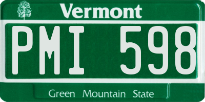 VT license plate PMI598